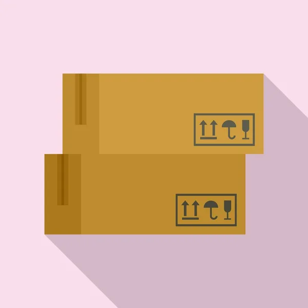 Delivery parcel icon, flat style — Διανυσματικό Αρχείο