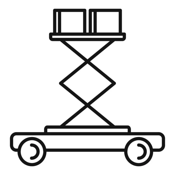 Icône de plate-forme élévatrice, style contour — Image vectorielle