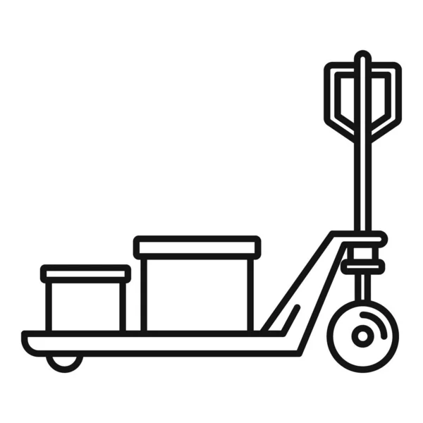 Icono del carrito de elevación, estilo de contorno — Vector de stock
