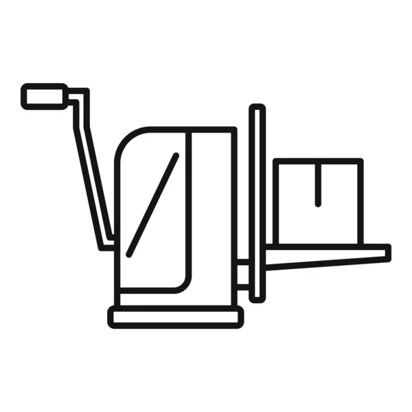 Icono de equipo de elevación de paquetes, estilo de esquema — Archivo Imágenes Vectoriales