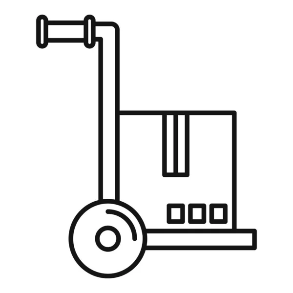 Warehouse cart icon, outline style — Stock Vector