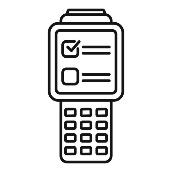 Inventory check device icon, outline style — Stockvector