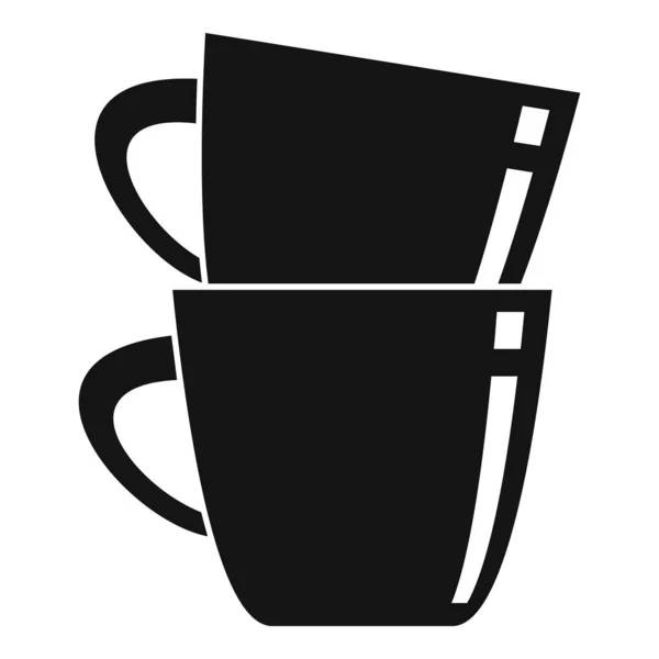 Tazas de té de plástico icono, estilo simple — Vector de stock