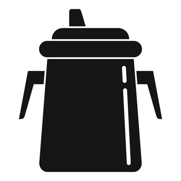 Plastic baby bottle icon, simple style — ストックベクタ