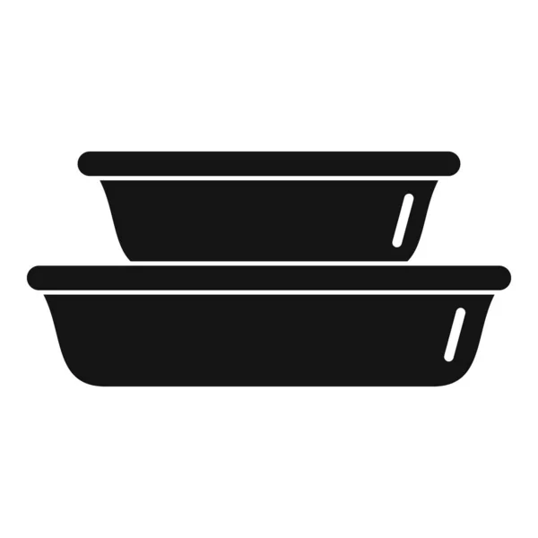 Plastic dishes icon, simple style — Stock vektor