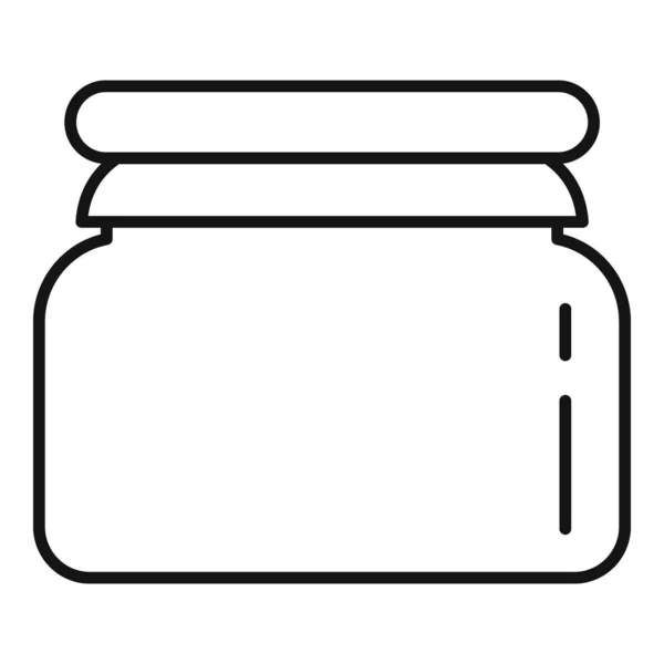 Plastic jar icon, outline style — Stock Vector