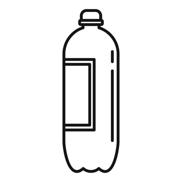 Значок пластиковой бутылки, стиль контура — стоковый вектор