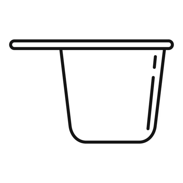 Plastic tableware pot icon, outline style — ストックベクタ