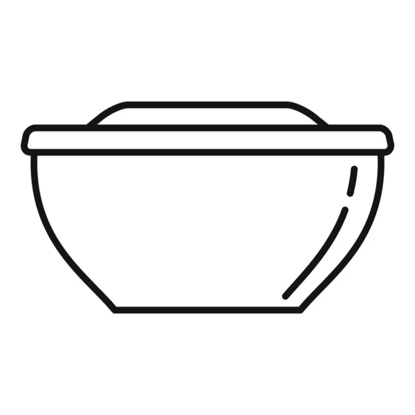 Plastic bowl container icon, outline style — Διανυσματικό Αρχείο