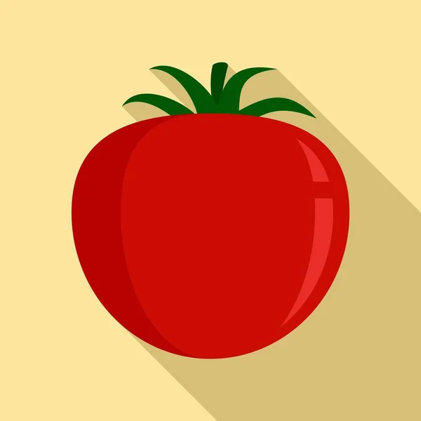 Tomato food icon, flat style — Stockový vektor