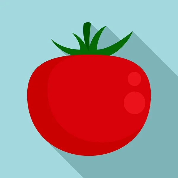 Organic tomato icon, flat style — Stock Vector