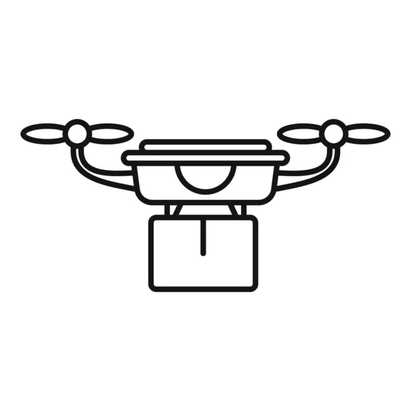 Значок доставки дронов в магазине, стиль набросков — стоковый вектор