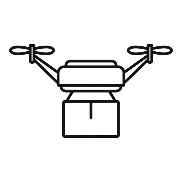 Icône de livraison de drone robot, style contour — Image vectorielle