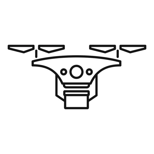 Téléphone icône de livraison de drone, style contour — Image vectorielle