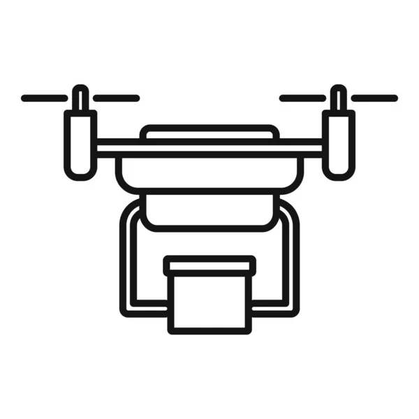Flying drone delivery icon, outline style — Stockový vektor