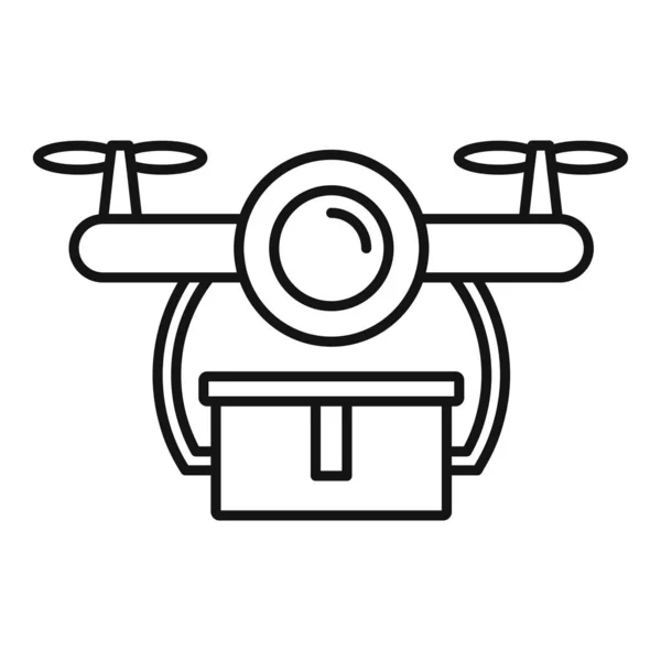 Ícone da entrega do drone da turbina, estilo do esboço — Vetor de Stock