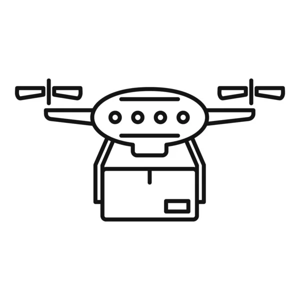 Food drone delivery icon, outline style — Stockový vektor