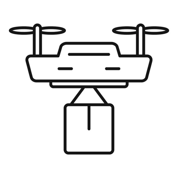 Ikona dodání městského dronu, styl osnovy — Stockový vektor