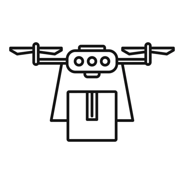 Fast drone delivery icon, outline style — Stockový vektor