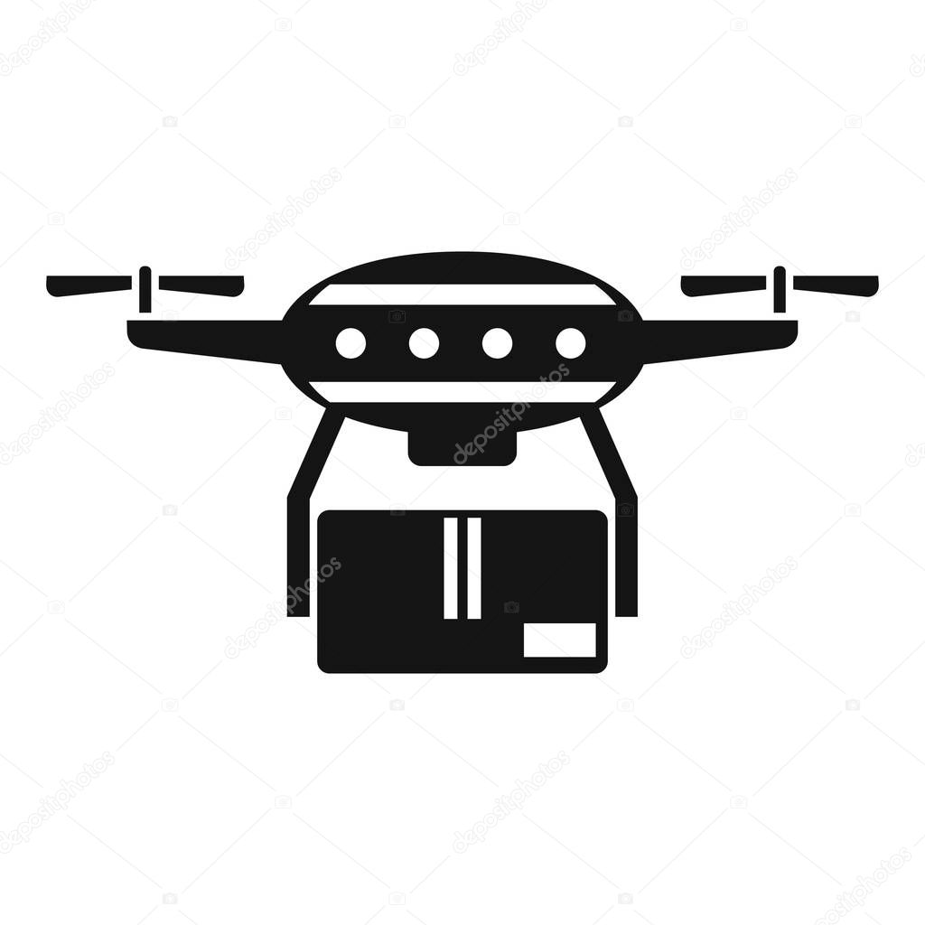 Turbine drone delivery icon, simple style
