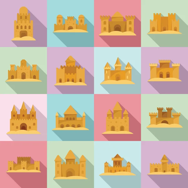 城堡沙堆,扁平风格 — 图库矢量图片