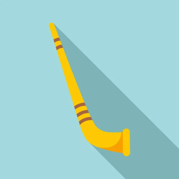 Swiss horn icon, flat style — Stock vektor