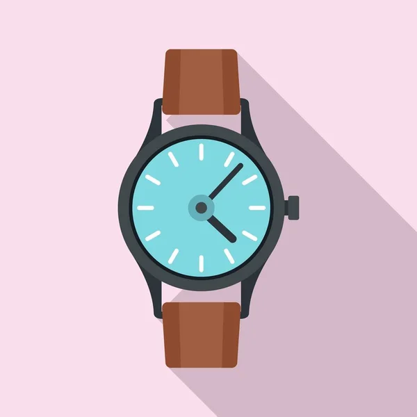 Swiss hand watch icon, flat style — Stok Vektör