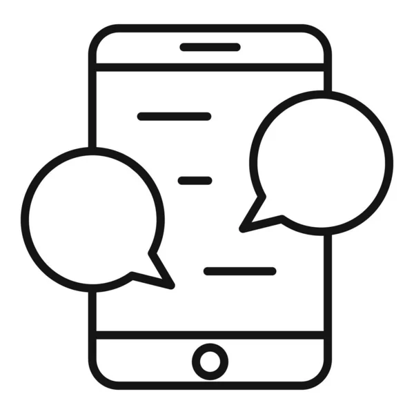 Εικονίδιο συνομιλίας Smartphone, στυλ περιγράμματος — Διανυσματικό Αρχείο