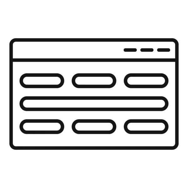 Web page icon, outline style — Stockový vektor