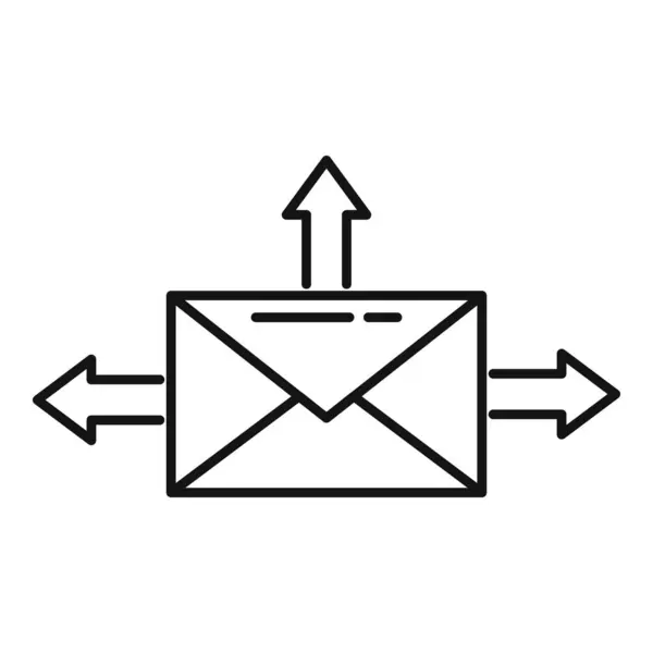 Icono de carta de correo electrónico Seo, estilo de esquema — Vector de stock