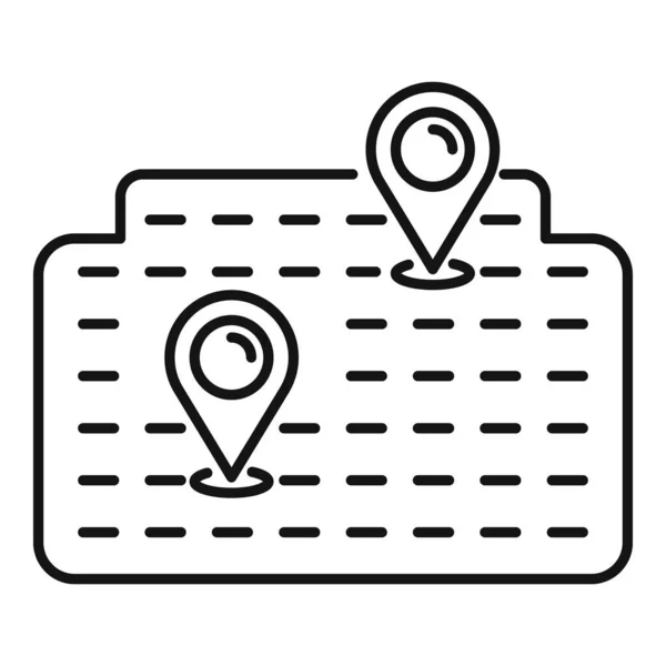 Ícone de localização do bilhete on-line, estilo esboço — Vetor de Stock