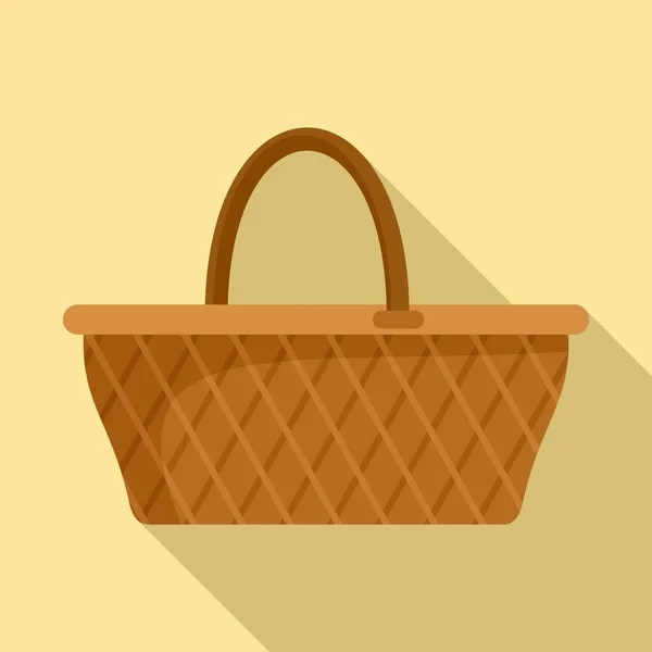 Craft wicker icon, flat style — Wektor stockowy