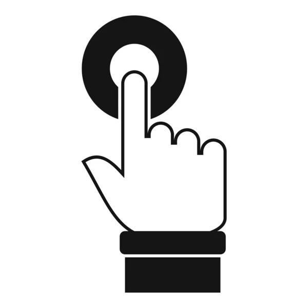 Solicitar toque dedo icono, estilo simple — Vector de stock