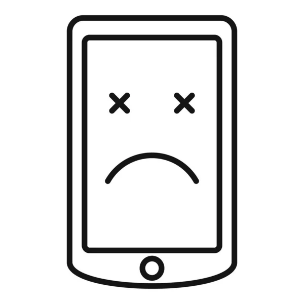 Ícone de telefone celular quebrado, estilo esboço — Vetor de Stock