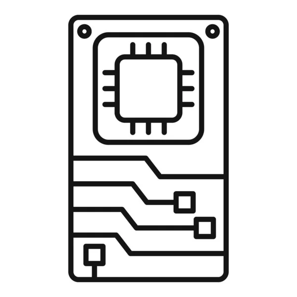 电话主板图标,轮廓样式 — 图库矢量图片