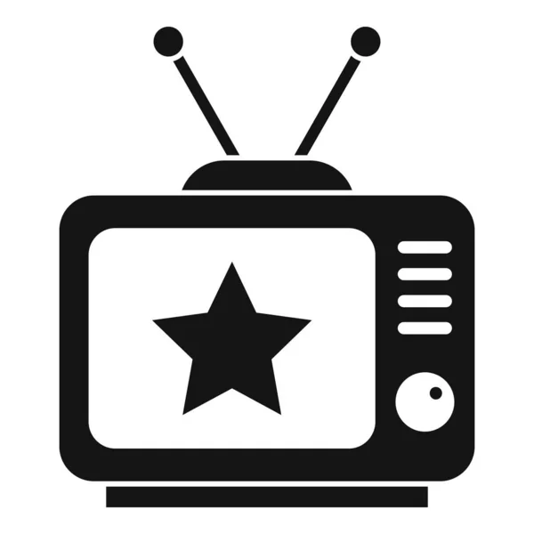 유명 한 TV 세트 아이콘, 단순 한 스타일 — 스톡 벡터