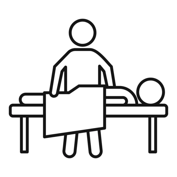 Chiropractor bed icon, outline style — Stockový vektor