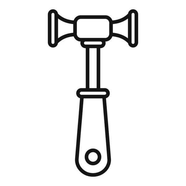 Icono de martillo quiropráctico, estilo de esquema — Vector de stock