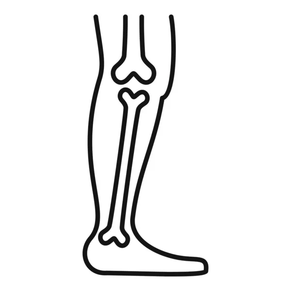 Icône de blessure aux jambes, style contour — Image vectorielle