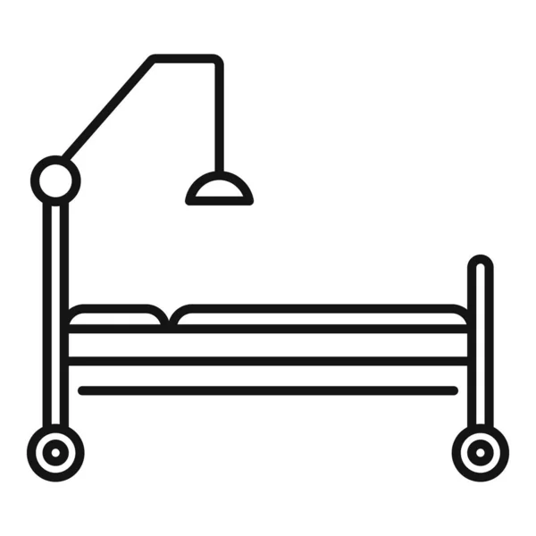 Clinic bed icon, outline style — Stockový vektor