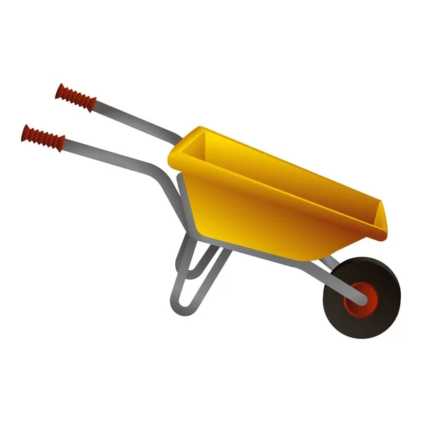 Construction wheelbarrow icon, cartoon style — Stock vektor