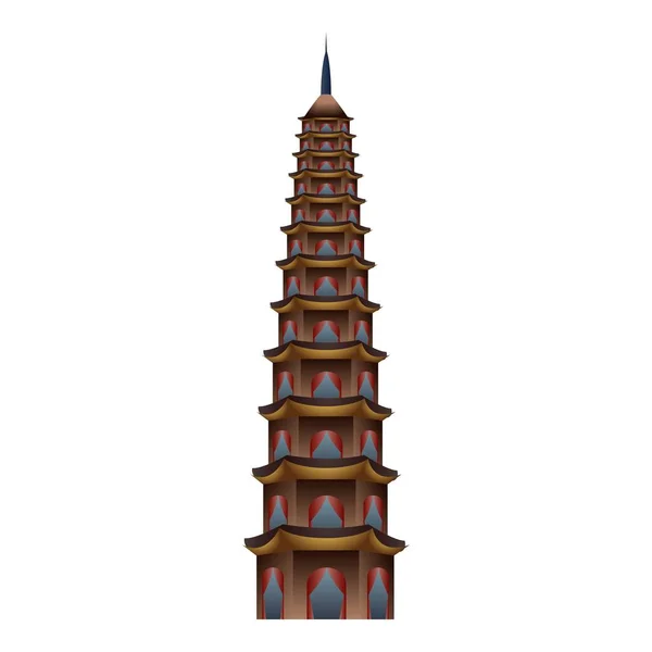 Icono de la torre de Vietnam, estilo de dibujos animados — Vector de stock