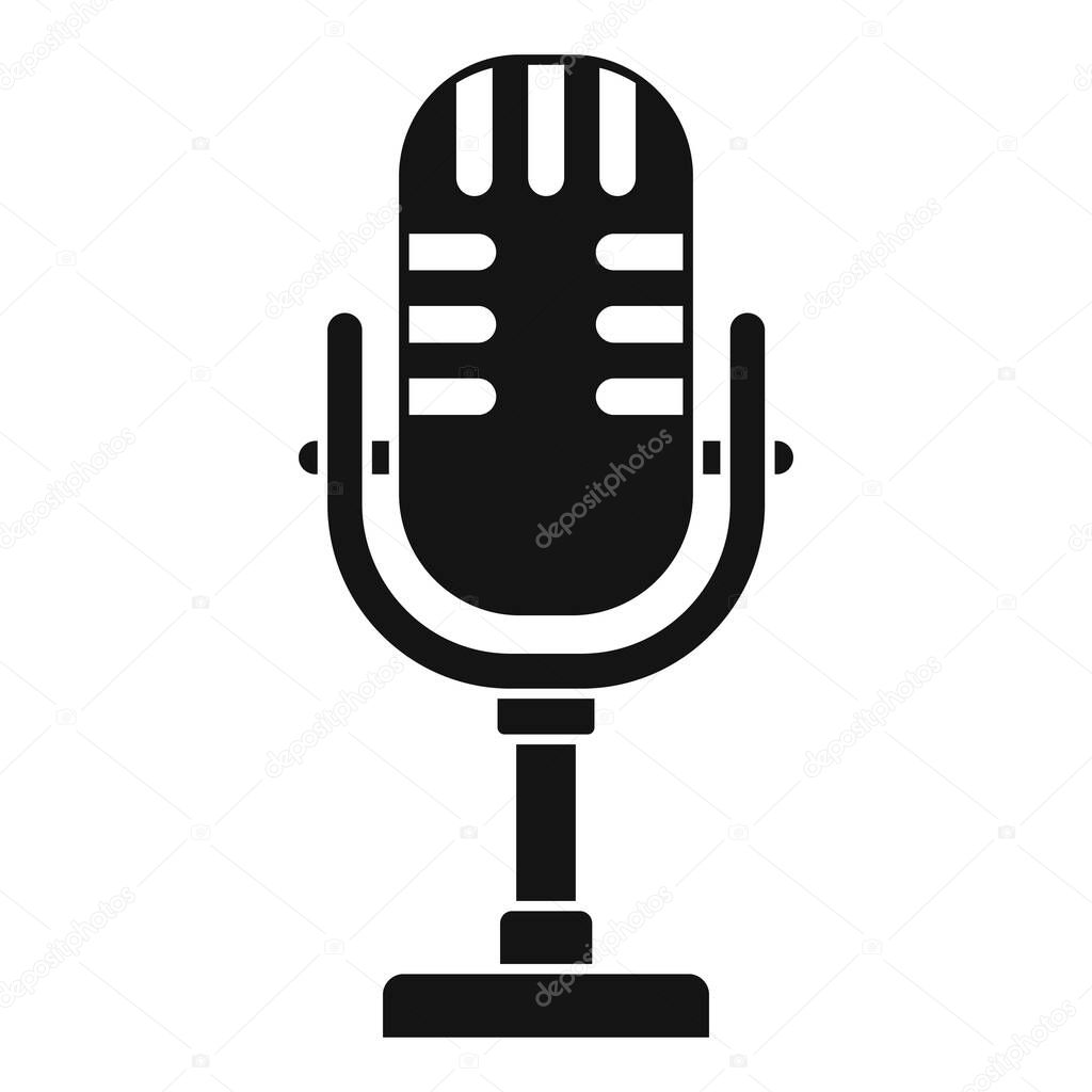 Studio microphone icon, simple style