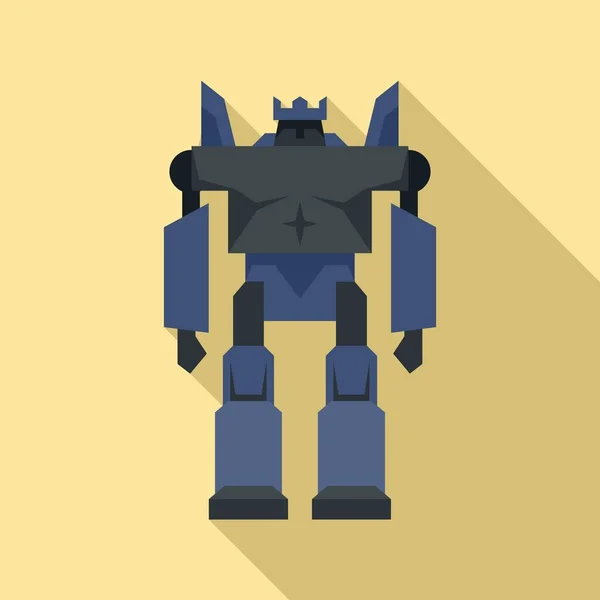 Cyborg robot transformateur icône, style plat — Image vectorielle