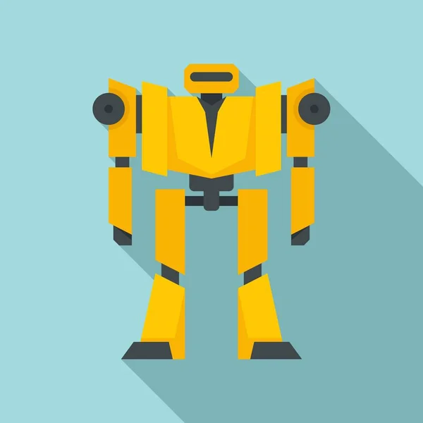 Protector robot transformador icono, estilo plano — Vector de stock