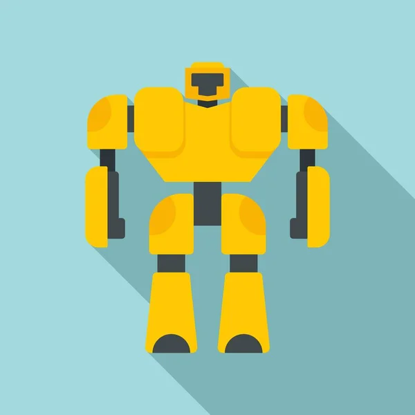 Game robot transformer icon, flat style — Stock Vector