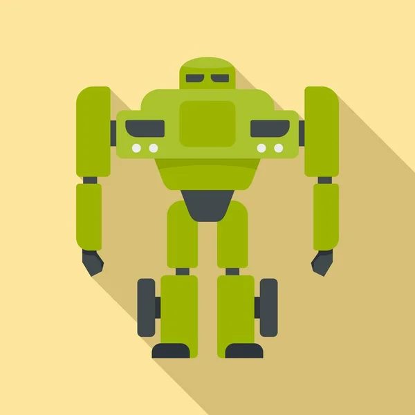 Super robot transformador icono, estilo plano — Vector de stock