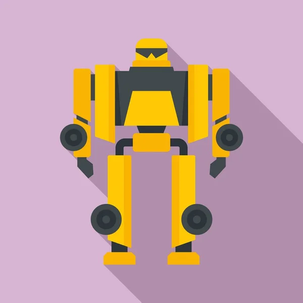 Icono de transformador de robot de cine, estilo plano — Vector de stock