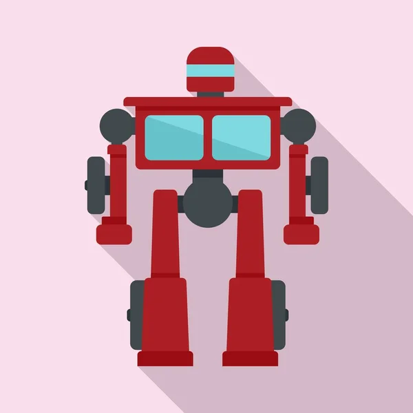 Truck robot transformer icon, flat style — Stock Vector