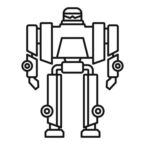 Cyborg robot transformer icon, outline style — Stock Vector
